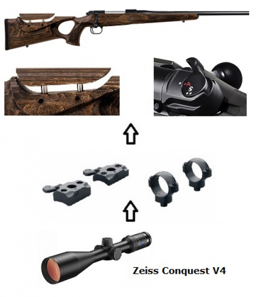 Mauser M12 MAX + Zeiss Conquest V4 3-12x56 + Montage + ... Komplettpaket