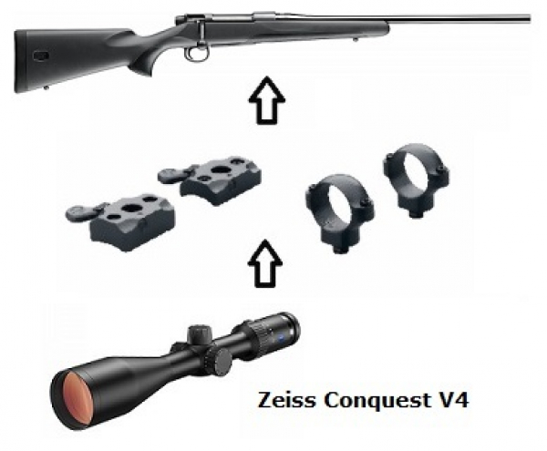 Mauser M18 + Zeiss Conquest V4 3-12x56 + Montage + ... Komplettpaket