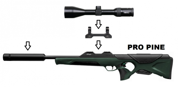 Walther RS3 Pro Pine + Steiner 3-12x56 + Schalldämpfer + ... / Komplettpaket